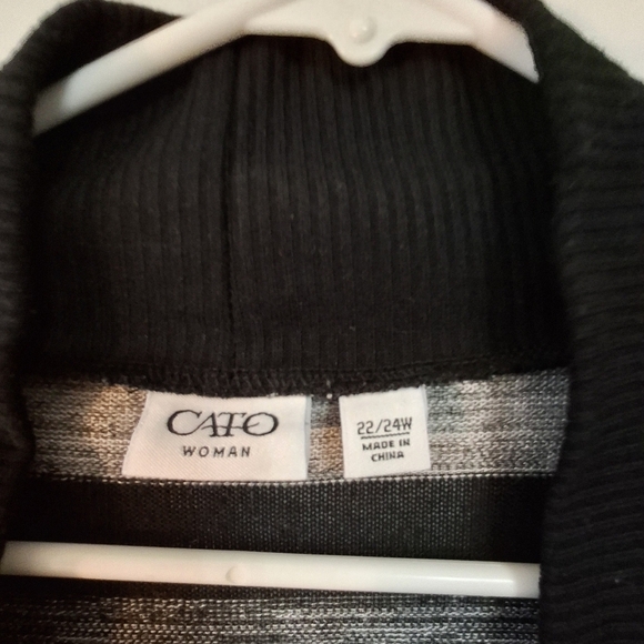 Cato Black and Gray Striped Cardigan (Rox076) - Picture 2 of 5